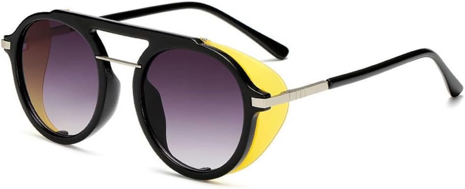 Солнцезащитные очки в стиле стимпанк для мужчин и женщин, модные круглые солнцезащитные очки-щитки для женщин, винтажные панк-очки с защитой от УФ-излучения UV400 TKKTLLT, C2 Black-grey
Солнцезащитные очки в стиле стимпанк для мужчин и женщин, модные круглые солнцезащитные очки-щитки для женщин, винтажные панк-очки с защитой от УФ-излучения UV400 TKKTLLT, C2 Black-grey