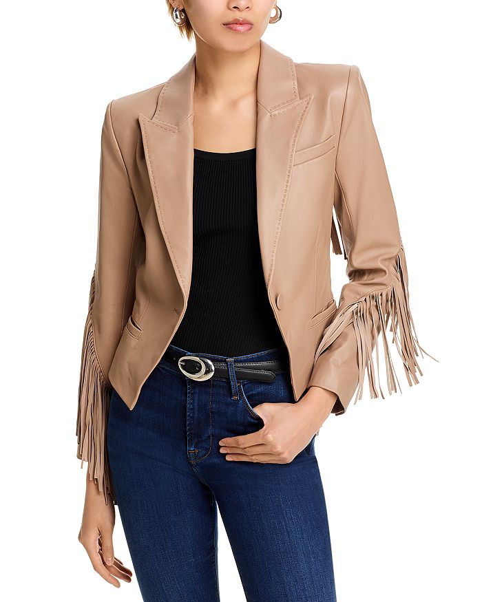 Вашти Кожаный Блейзер с Отделочной Бахромой L'AGENCE, коричневый
Вашти Кожаный Блейзер с Отделочной Бахромой L'AGENCE, коричневый