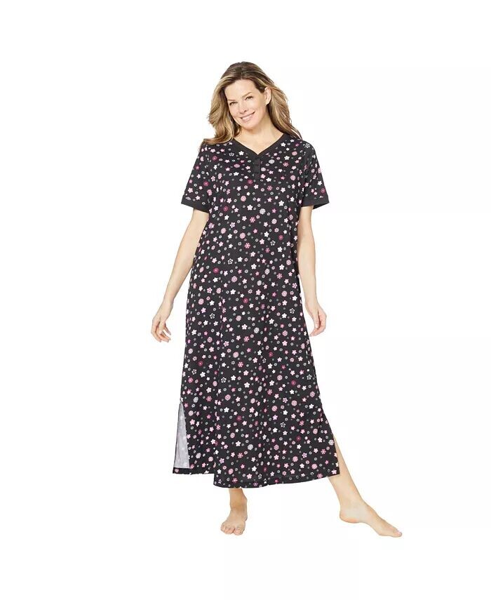 Длинная ночная рубашка больших размеров на пуговицах размера плюс Dreams & Co., черный
Длинная ночная рубашка больших размеров на пуговицах размера плюс Dreams & Co., черный