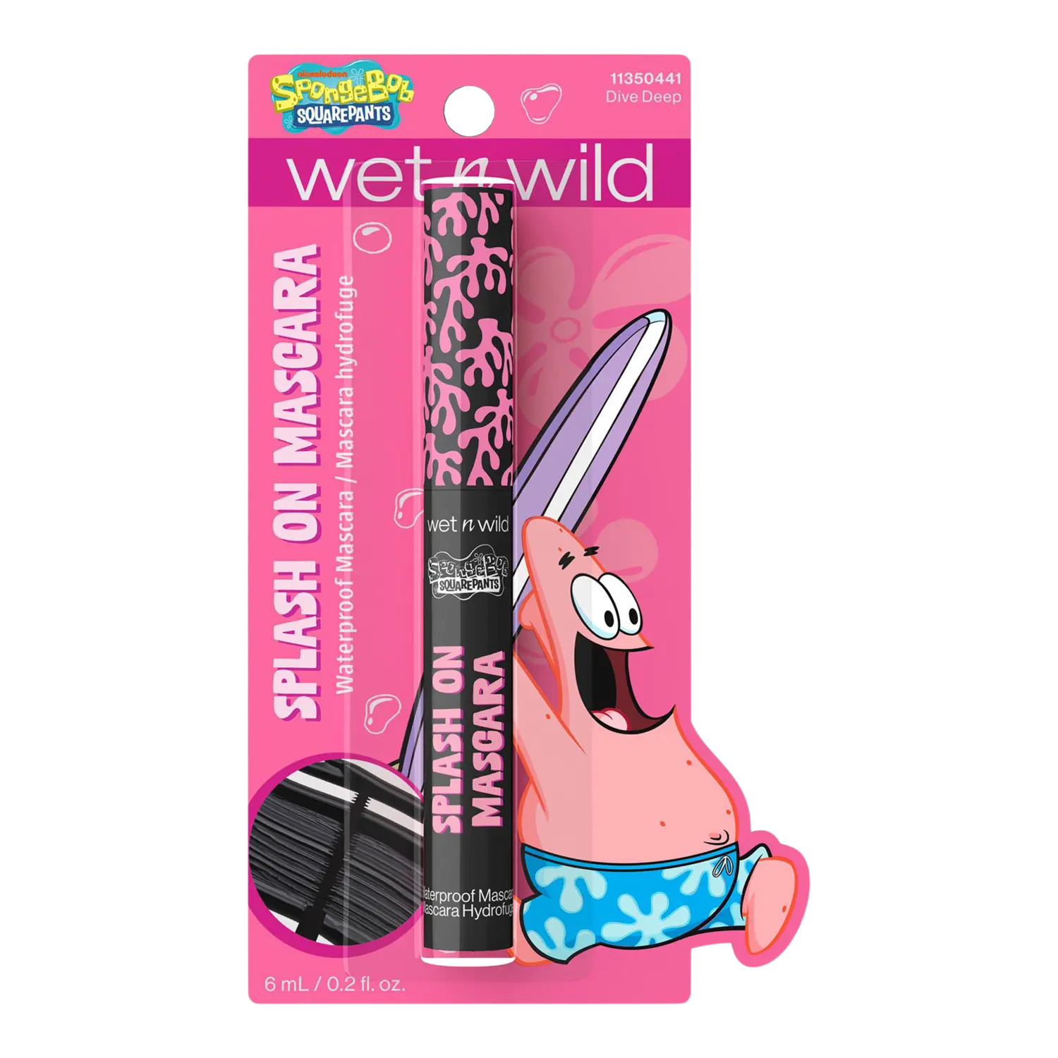 Водостойкая тушь Splash On для ресниц SpongeBob SquarePants Wet n Wild, Dive Deep (black)
Водостойкая тушь Splash On для ресниц SpongeBob SquarePants Wet n Wild, Dive Deep (black)