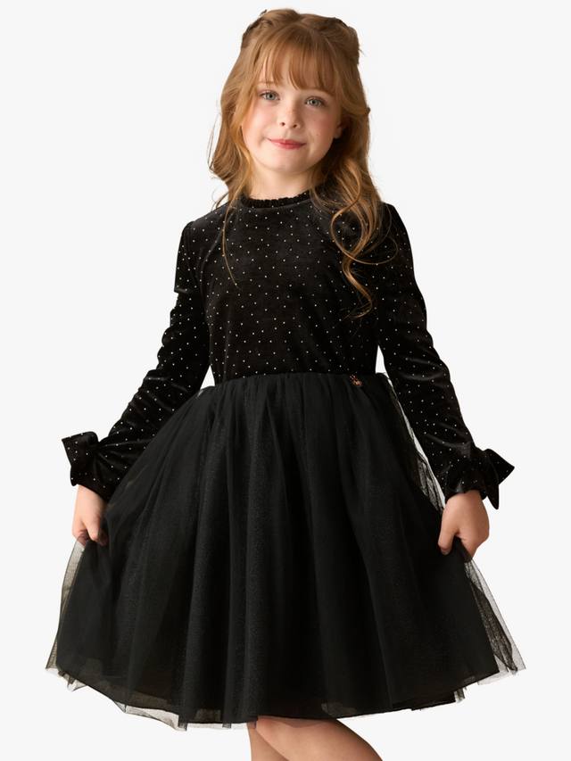 Детское платье миди из бархата и тюля с бусинами Angel & Rocket
Детское платье миди из бархата и тюля с бусинами Angel & Rocket