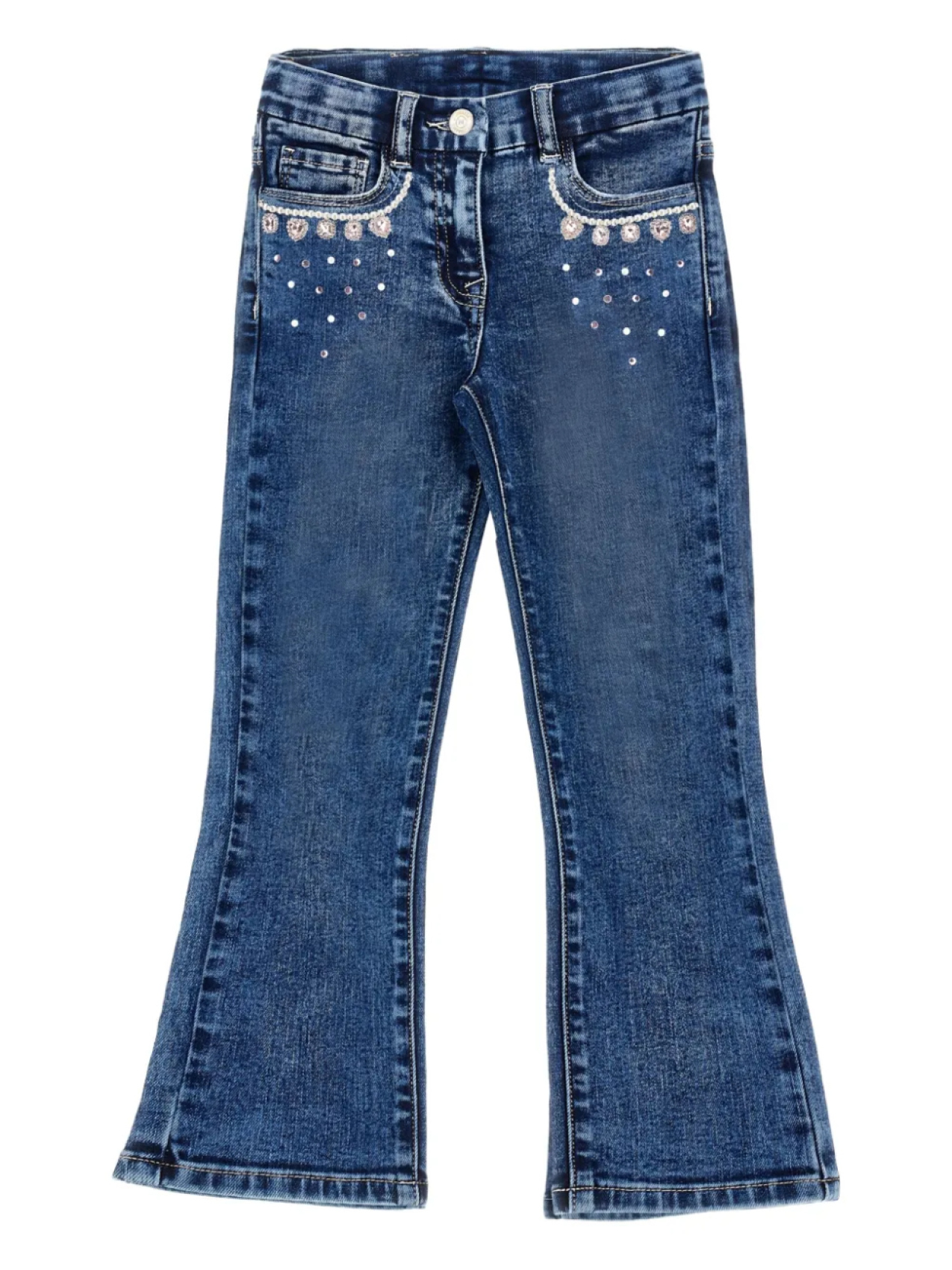 Monnalisa расклешенные джинсы с карманами, синий
Monnalisa расклешенные джинсы с карманами, синий