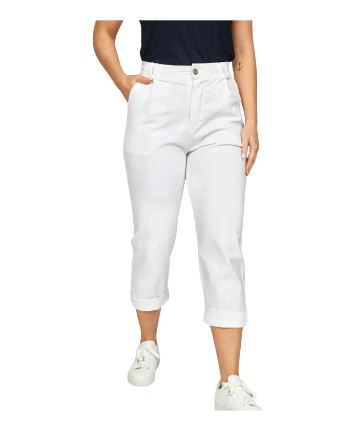 Белые укороченные брюки с широкими штанинами 2-Biz, белый
Белые укороченные брюки с широкими штанинами 2-Biz, белый