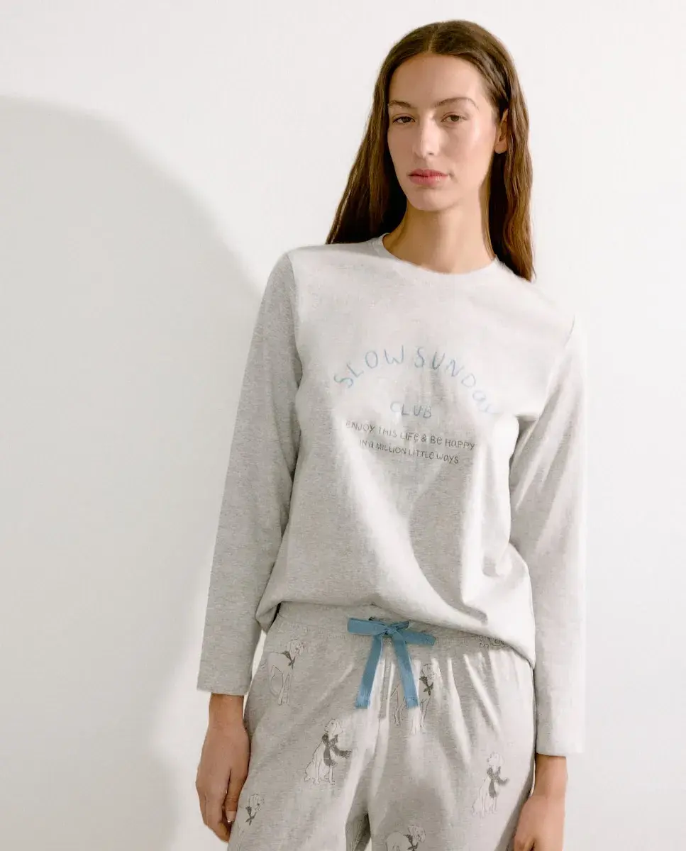 Женская пижамная футболка Slow Sunday Énfasis, светло-серый
Женская пижамная футболка Slow Sunday Énfasis, светло-серый