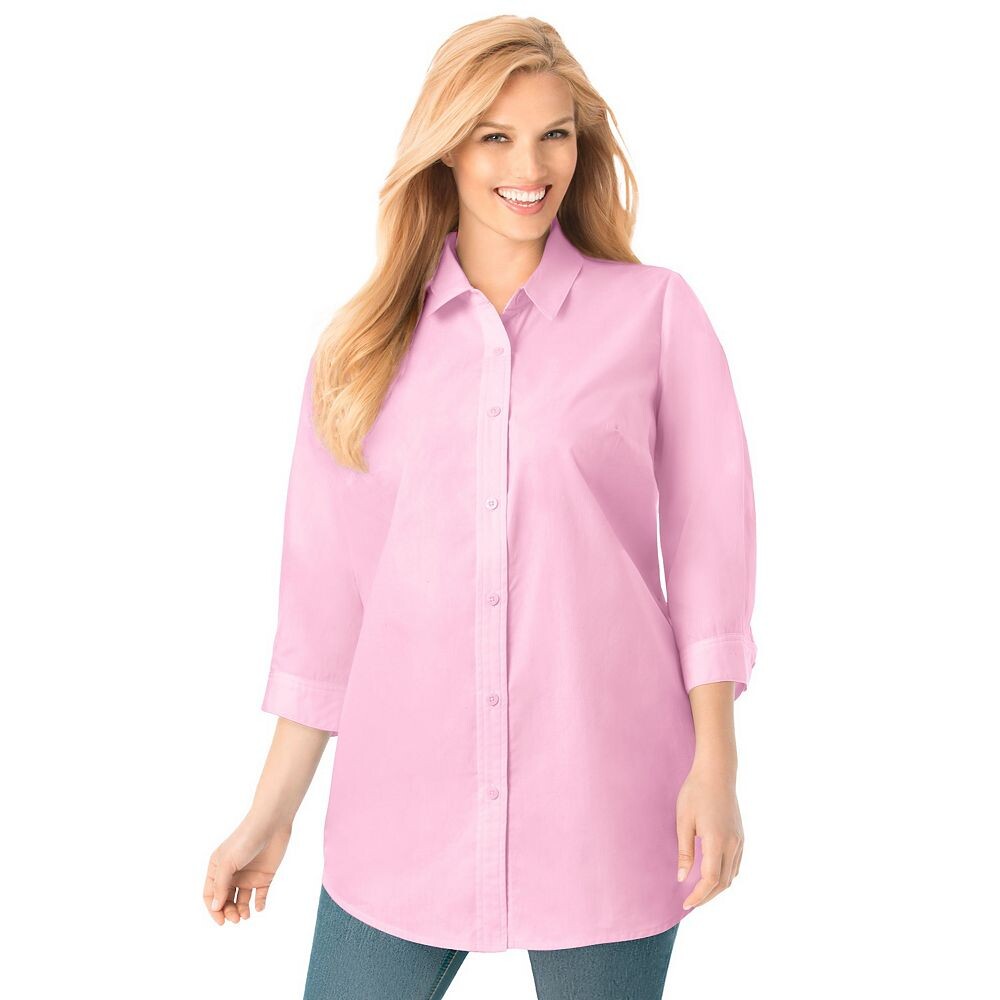 Женщина в женской идеальной рубашке с рукавом три четверти больших размеров Woman Within, розовый
Женщина в женской идеальной рубашке с рукавом три четверти больших размеров Woman Within, розовый
