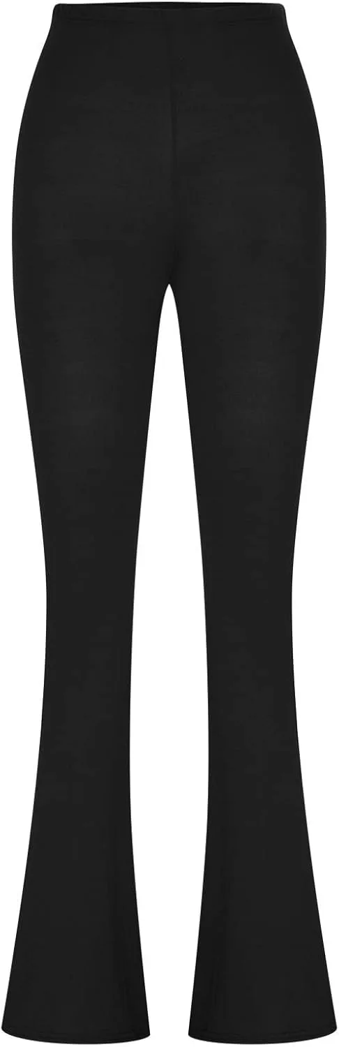 Женские брюки-флейр с высокой талией и прямыми штанинами
Женские брюки-флейр с высокой талией и прямыми штанинами