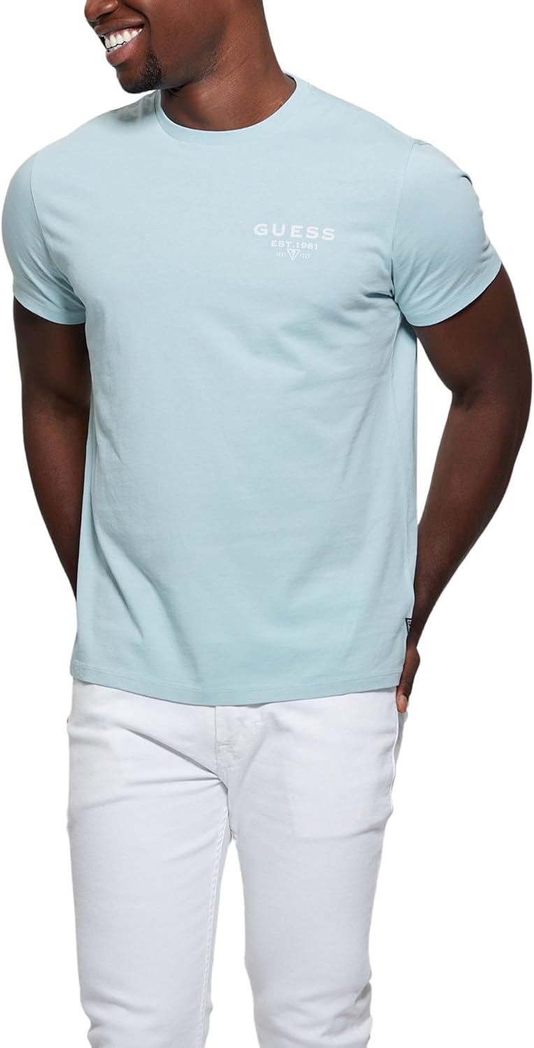 Мужская классическая футболка Guess с коротким рукавом и логотипом Guess, New Steel Blue
Мужская классическая футболка Guess с коротким рукавом и логотипом Guess, New Steel Blue