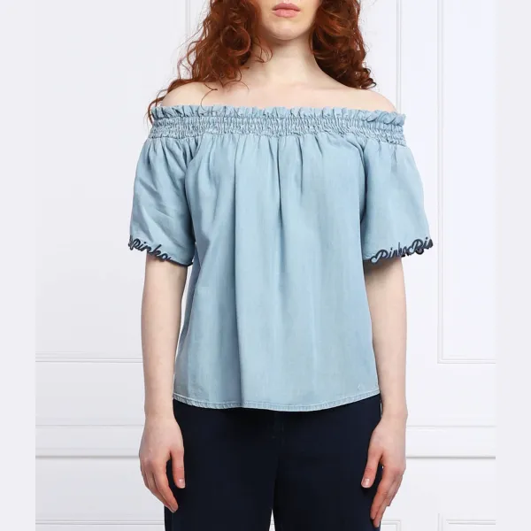 Интуитивная блузка свободного кроя джинсовая ткань Pinko, синий
Интуитивная блузка свободного кроя джинсовая ткань Pinko, синий