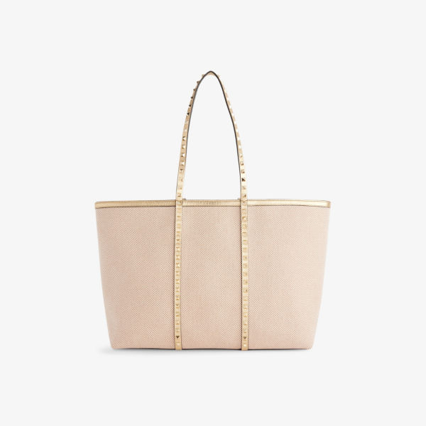 Сумка-тоут Valentino Garavani Rockstud, кремовый / золотой 
Сумка-тоут Valentino Garavani Rockstud, кремовый / золотой