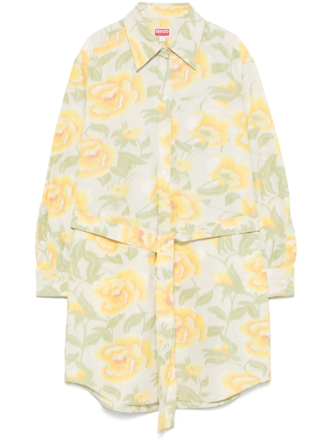 Kenzo платье мини Peonies, желтый 
Kenzo платье мини Peonies, желтый