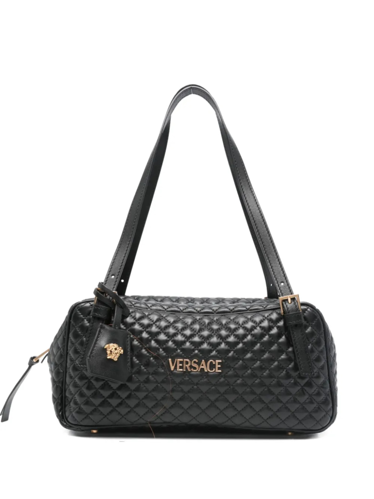 Сумка-тоут Versace из стеганой кожи, черный
Сумка-тоут Versace из стеганой кожи, черный