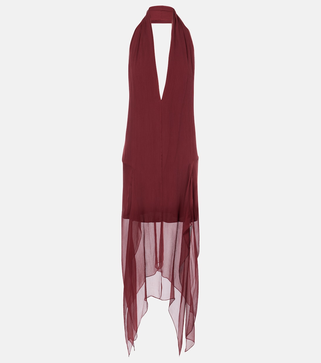 Асимметричное мини-платье из шелкового жоржета Ferragamo, Bordeaux
Асимметричное мини-платье из шелкового жоржета Ferragamo, Bordeaux