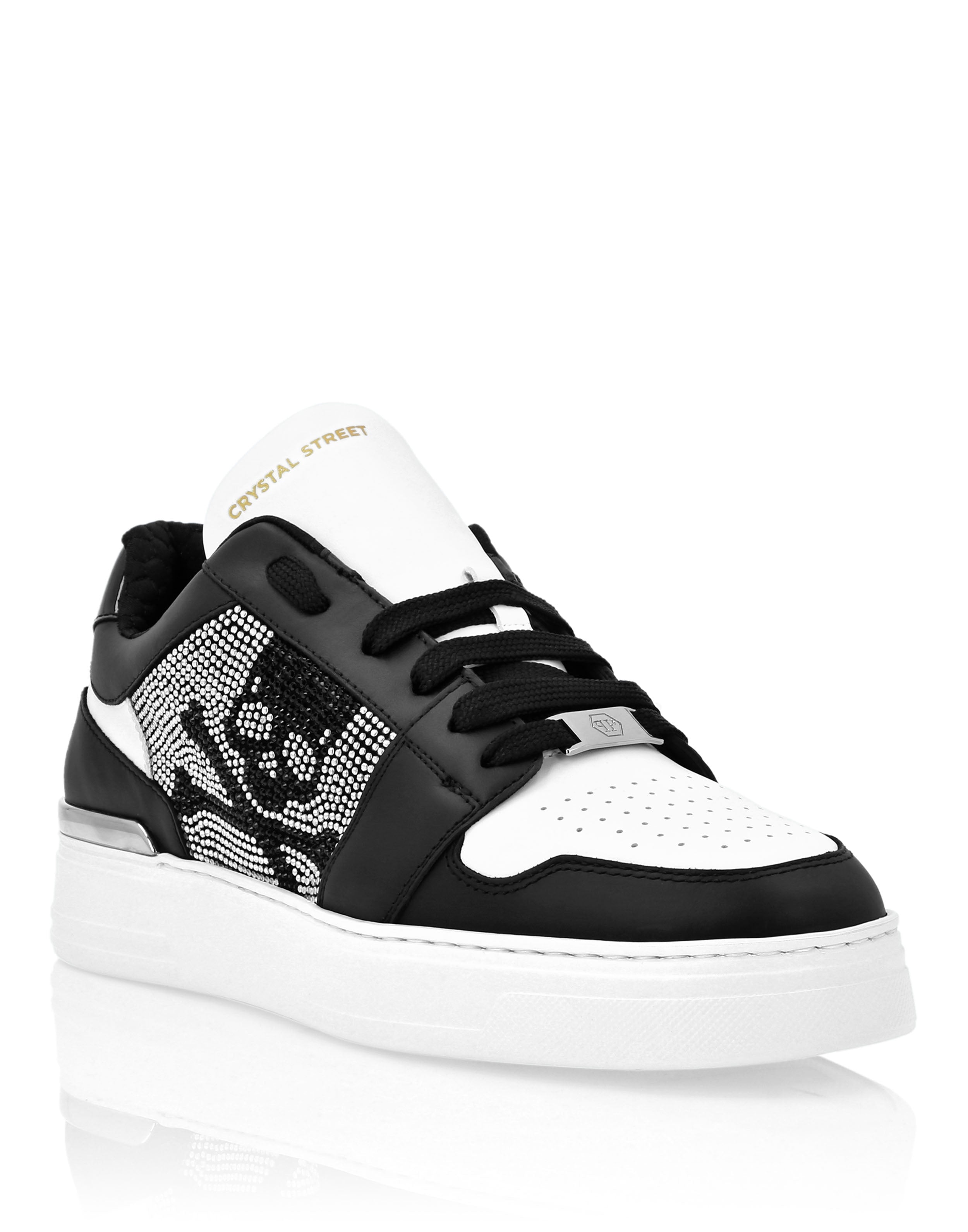 Lo-Top Crystal Leather Кроссовки Skull&Bones PHILIPP PLEIN, черно-белый 
Lo-Top Crystal Leather Кроссовки Skull&Bones PHILIPP PLEIN, черно-белый