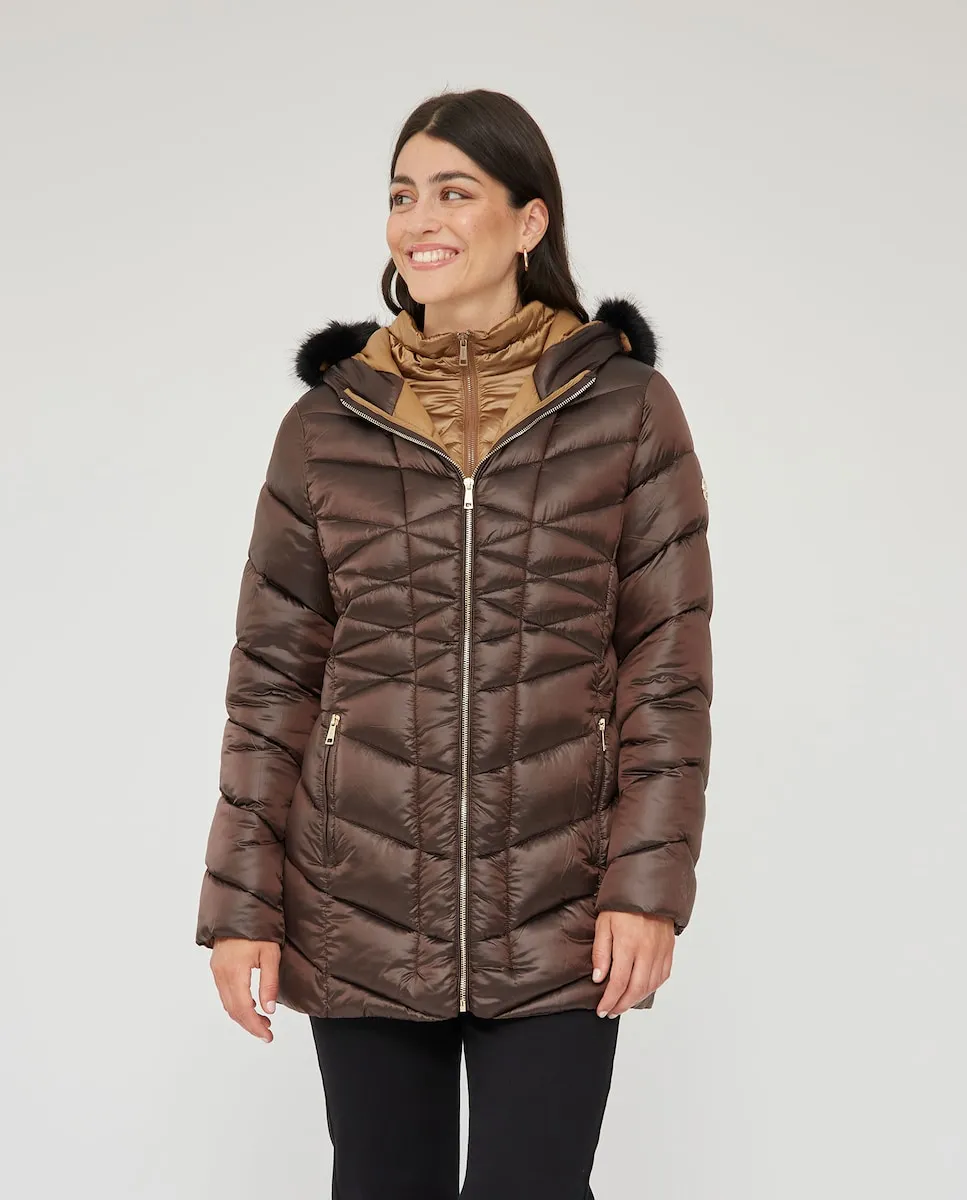 Женская длинная стеганая парка с двойным воротником October, коричневый
Женская длинная стеганая парка с двойным воротником October, коричневый