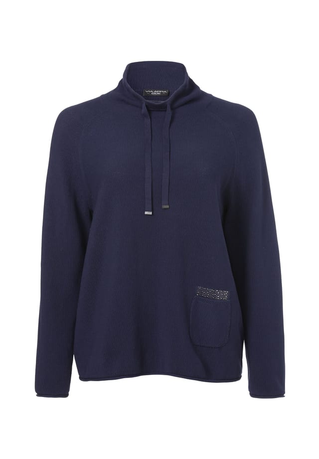 Спортивный свитер с воротником-стойкой из однотонной ткани Via Appia -Due-, индиго
Спортивный свитер с воротником-стойкой из однотонной ткани Via Appia -Due-, индиго