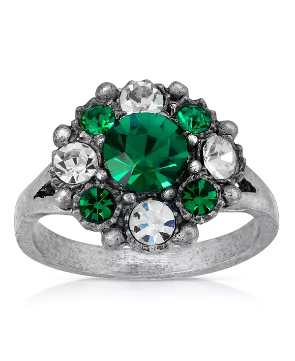 Кольцо из олова и прозрачного хрусталя 2028, green
Кольцо из олова и прозрачного хрусталя 2028, green