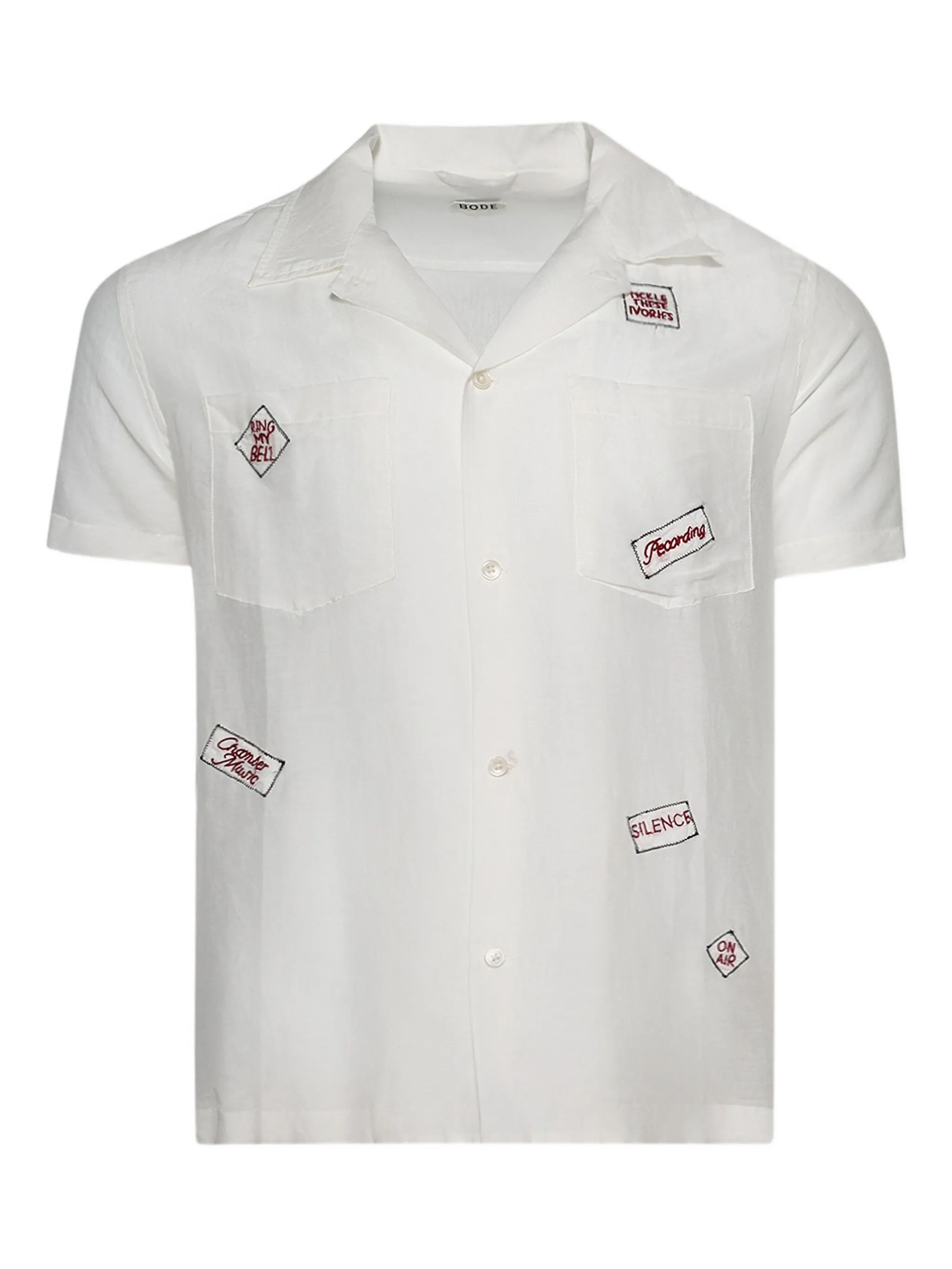 Рубашка с коротким рукавом с вышитыми деталями Bode, белый
Рубашка с коротким рукавом с вышитыми деталями Bode, белый