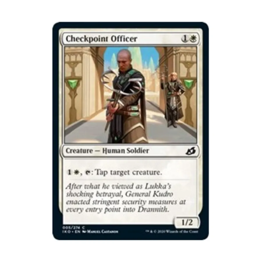 CCG Офицер контрольно-пропускного пункта (С), MTG - Ikoria - Lair of Behemoths
CCG Офицер контрольно-пропускного пункта (С), MTG - Ikoria - Lair of Behemoths