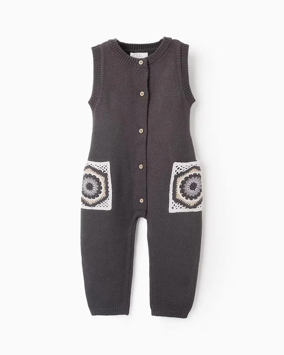 Вязаный детский комбинезон для девочки с карманами Zippy, темно-серый
Вязаный детский комбинезон для девочки с карманами Zippy, темно-серый
