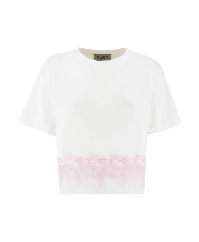 Футболка с цветочным кружевом Ermanno Scervino, белый
Футболка с цветочным кружевом Ermanno Scervino, белый