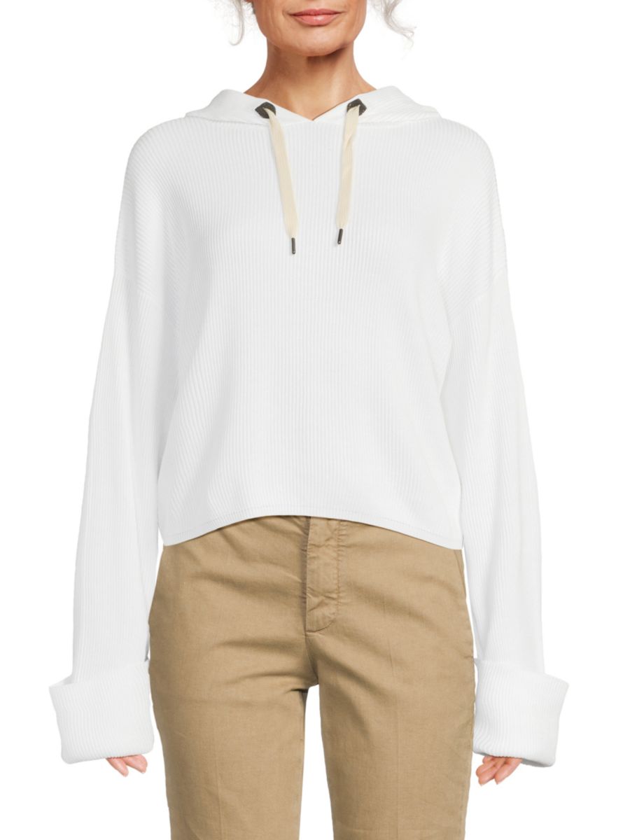 Толстовка из хлопка в рубчик Brunello Cucinelli, белый
Толстовка из хлопка в рубчик Brunello Cucinelli, белый