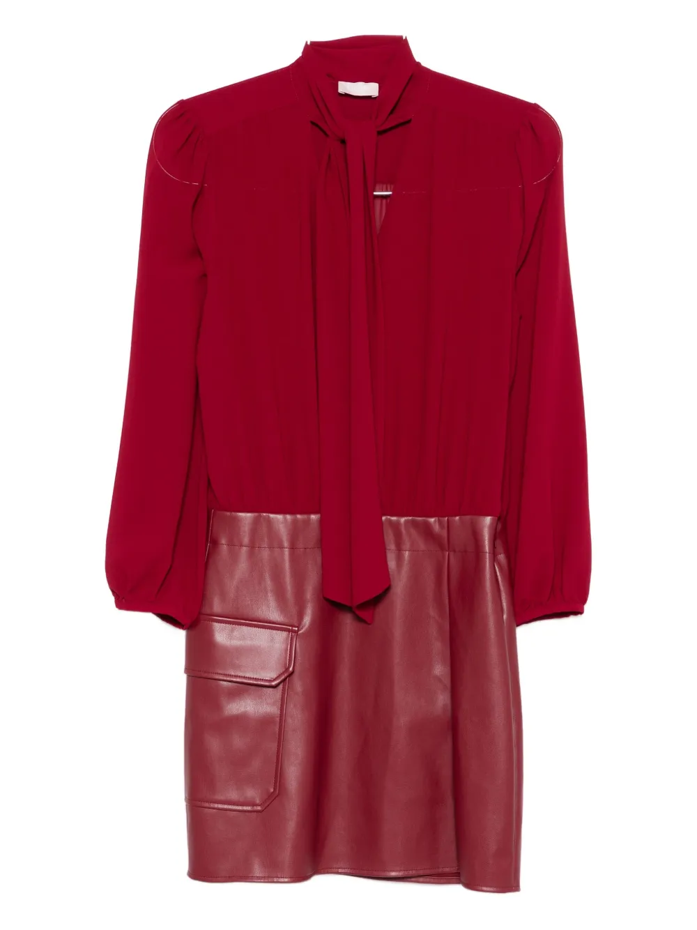 Мини-платье с кожаными вставками и завязкой на шее LIU JO, красный
Мини-платье с кожаными вставками и завязкой на шее LIU JO, красный