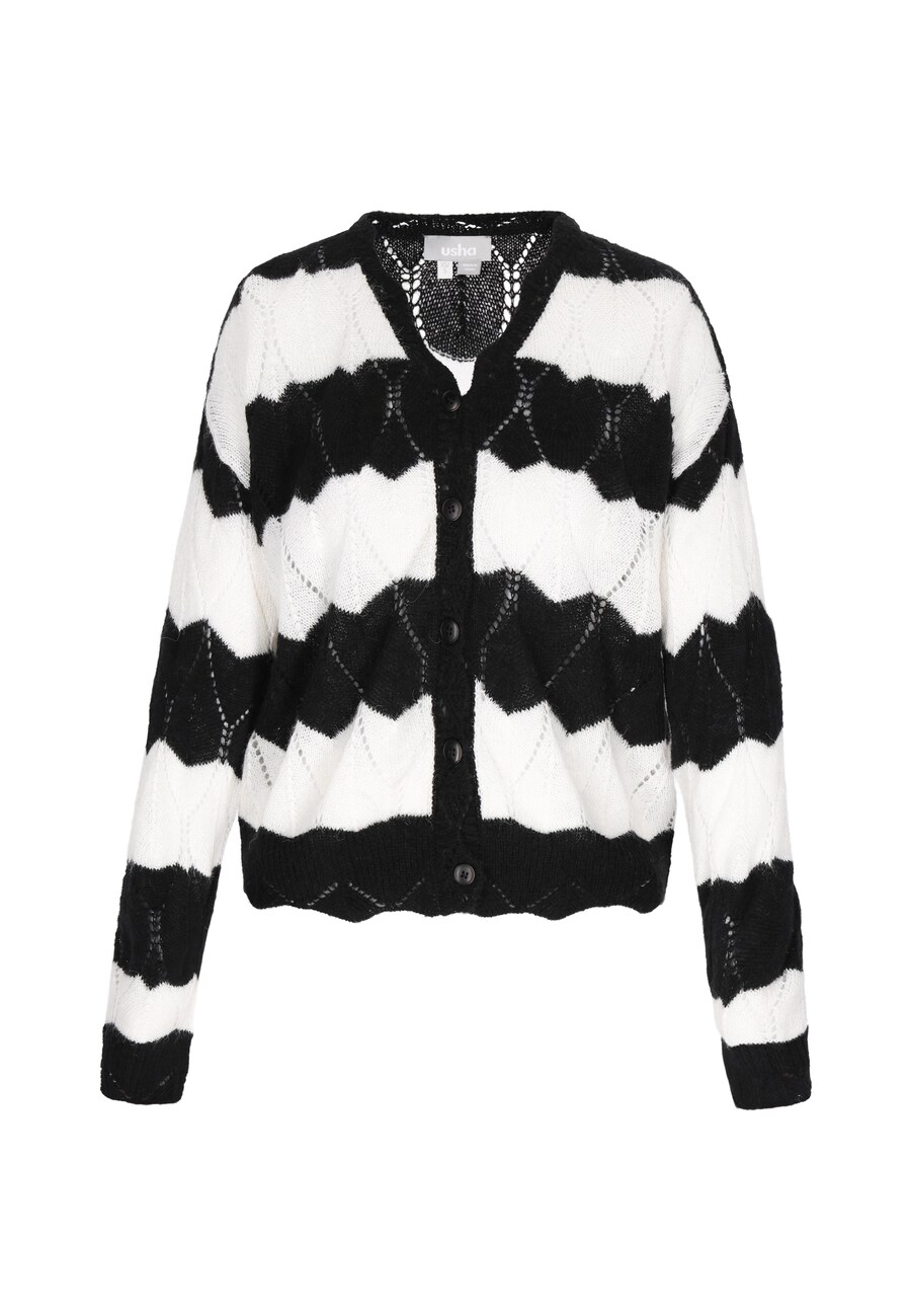 Вязаный кардиган Usha, черный/белый
Вязаный кардиган Usha, черный/белый