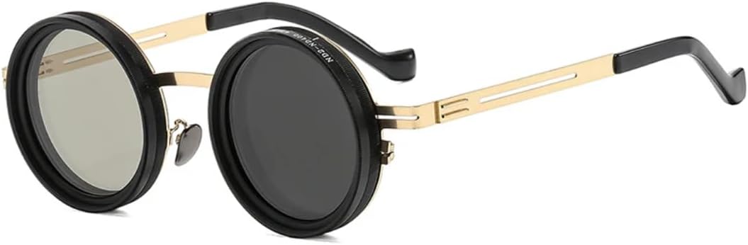 Ретро круглые панк-солнцезащитные очки для мужчин и женщин для занятий спортом на открытом воздухе, защита от УФ-излучения UV400, регулируемые солнцезащитные очки с затемнением TVTBBVV, Golden-3
Ретро круглые панк-солнцезащитные очки для мужчин и женщин для занятий спортом на открытом воздухе, защита от УФ-излучения UV400, регулируемые солнцезащитные очки с затемнением TVTBBVV, Golden-3