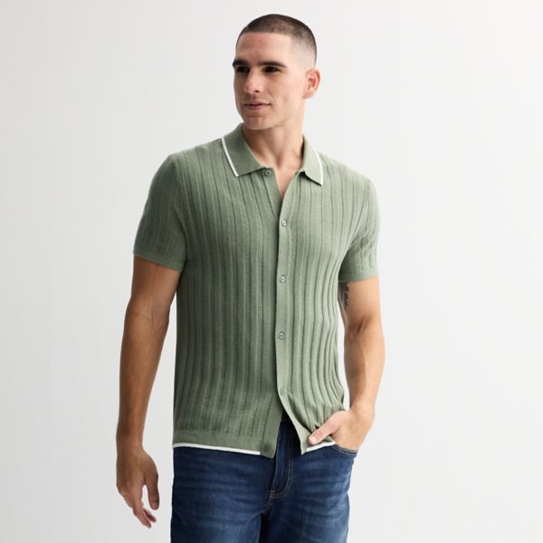 Мужской вязаный свитер с фактурными полосками Apt. 9, зеленый
Мужской вязаный свитер с фактурными полосками Apt. 9, зеленый