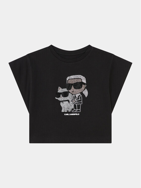 Блузка стандартного кроя Karl Lagerfeld Kids, черный 
Блузка стандартного кроя Karl Lagerfeld Kids, черный