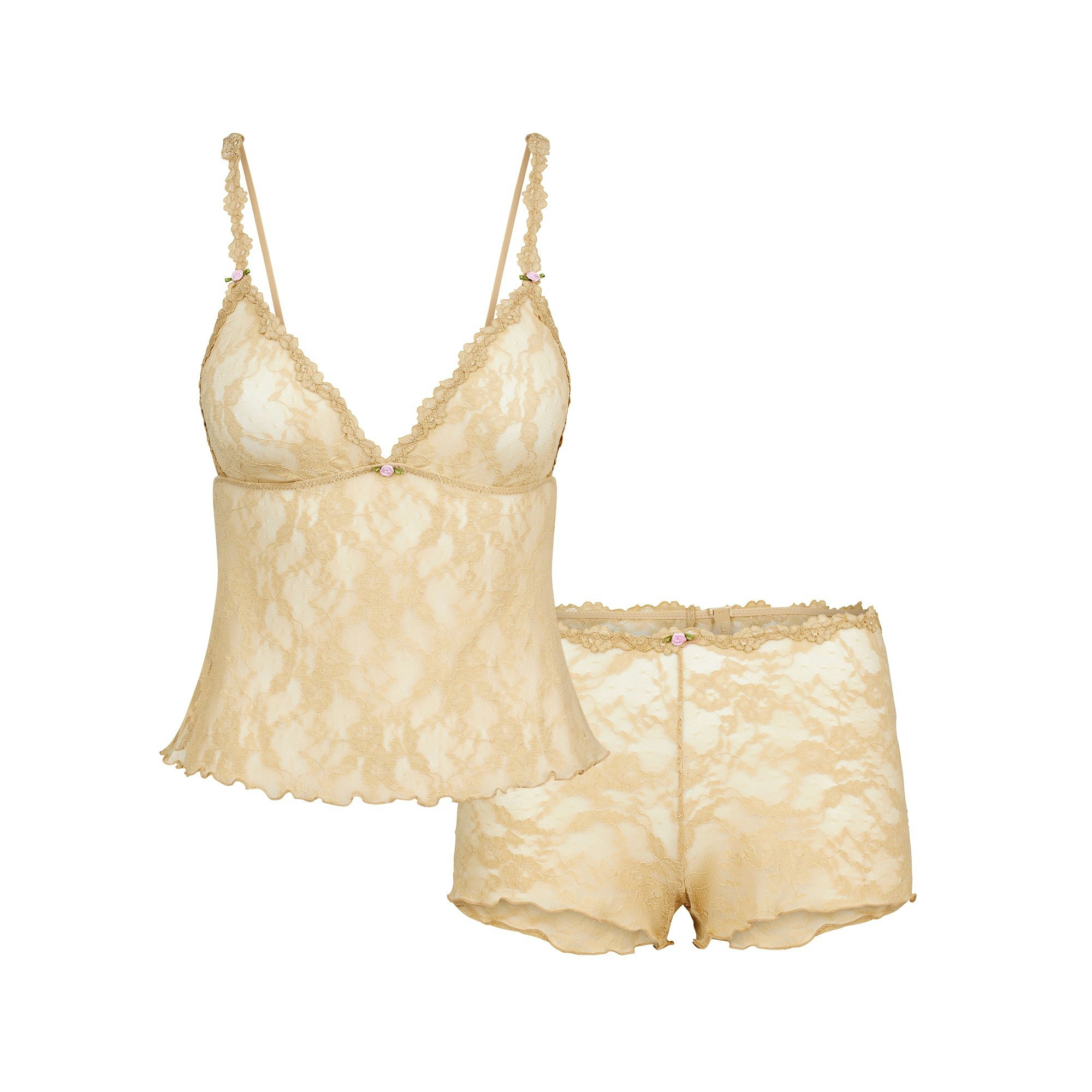 SS25 Stretchlace Triangle Cami и шорты комплект Skims, желтый
SS25 Stretchlace Triangle Cami и шорты комплект Skims, желтый