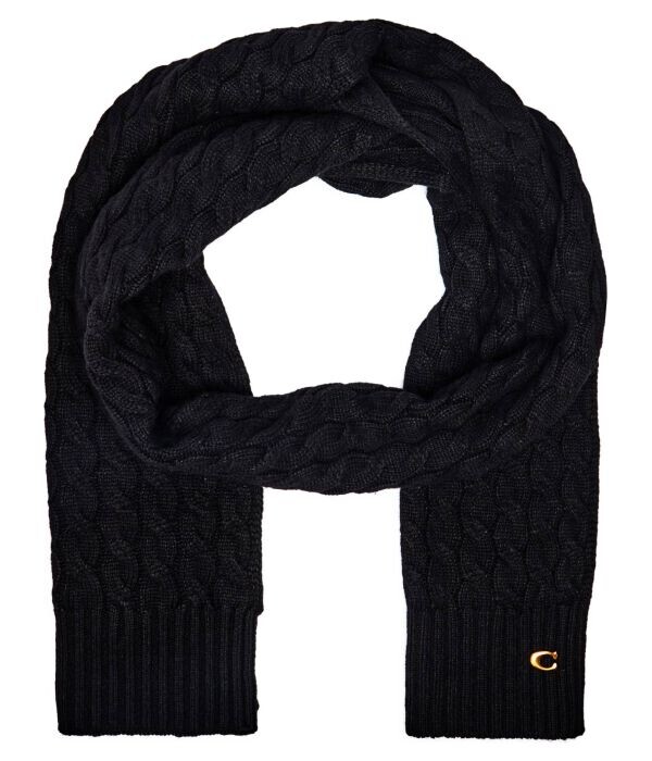 Шарф женский Coach вязаный с добавлением шерсти, черный
Шарф женский Coach вязаный с добавлением шерсти, черный