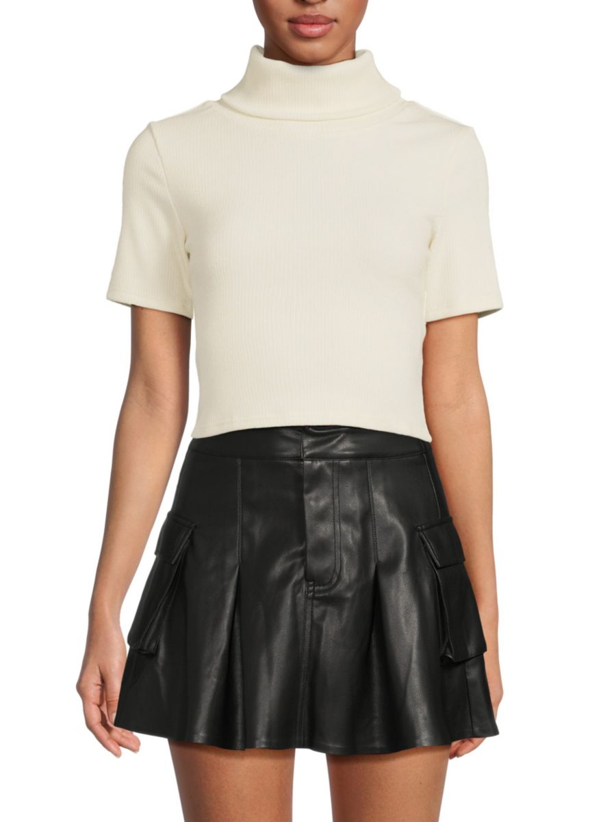 Укороченный топ-водолазка Anne в рубчик Area Stars, кремовый 
Укороченный топ-водолазка Anne в рубчик Area Stars, кремовый