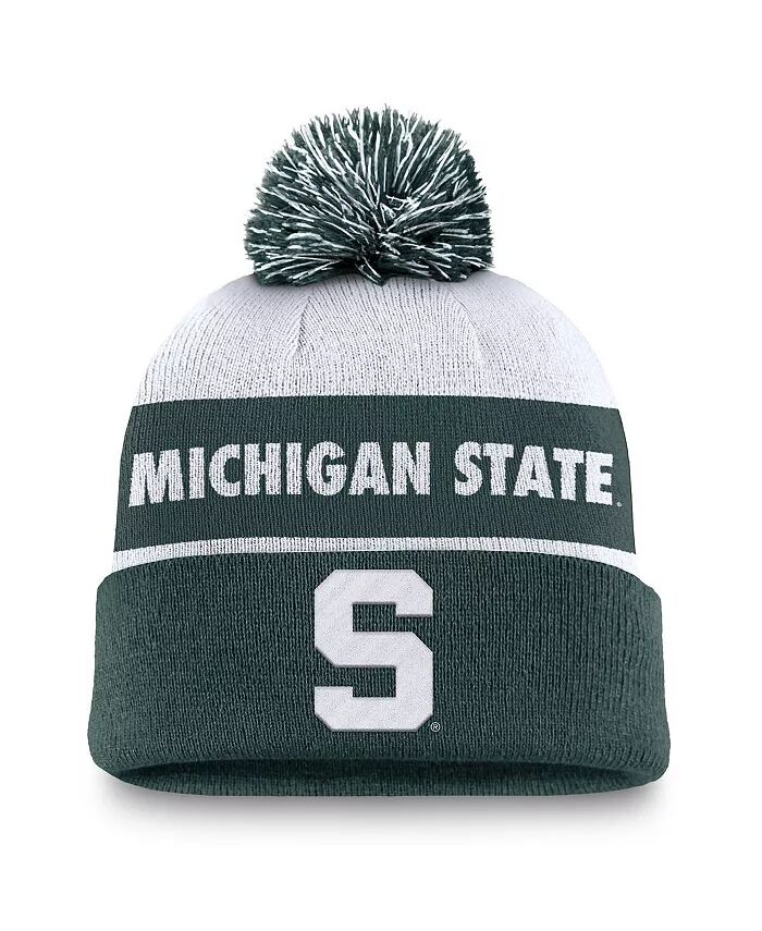 Мужская белая/зеленая вязаная шапка Michigan State Spartans Primetime Peak с манжетами и помпоном Nike
Мужская белая/зеленая вязаная шапка Michigan State Spartans Primetime Peak с манжетами и помпоном Nike
