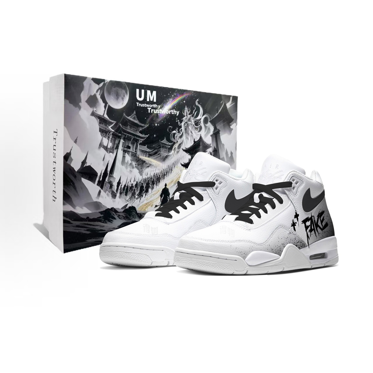 Nike Кроссовки баскетбольные мужские Flight Legacy Pretend, Box Included, Slip Resistant, Mid top, Vintage, черно-белые
Nike Кроссовки баскетбольные мужские Flight Legacy Pretend, Box Included, Slip Resistant, Mid top, Vintage, черно-белые