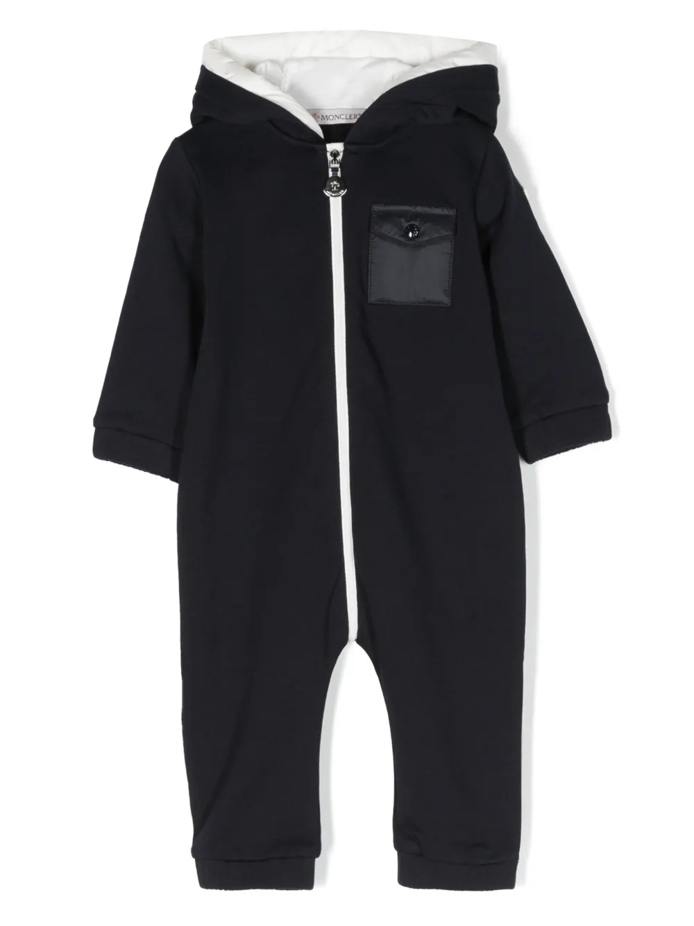 Ромпер на молнии с нашивкой-логотипом Moncler Enfant, синий
Ромпер на молнии с нашивкой-логотипом Moncler Enfant, синий