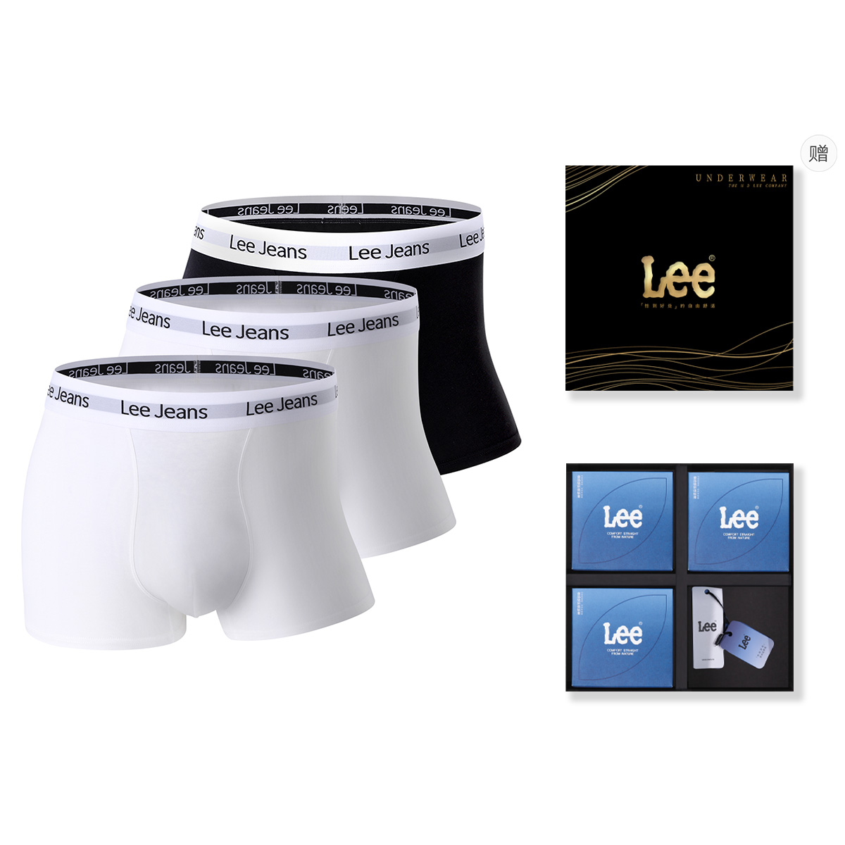 Комплект мужских трусов подарочный набор Lee, Box 3 Pack (белый+белый+черный)
Комплект мужских трусов подарочный набор Lee, Box 3 Pack (белый+белый+черный)