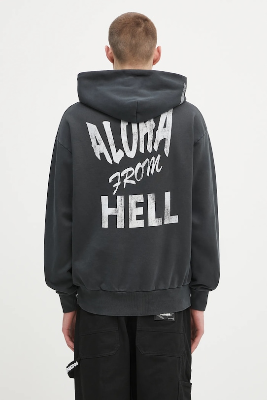 Хлопковая толстовка Aries, худи faded aloha from hell., черный
Хлопковая толстовка Aries, худи faded aloha from hell., черный