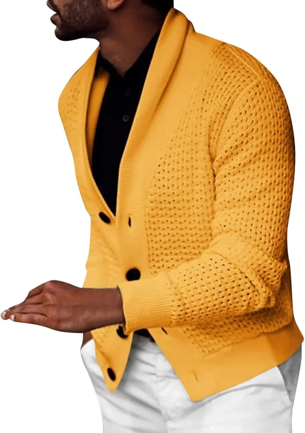 Мужской кардиган с воротником-шалью, длинный рукав, с карманами
Мужской кардиган с воротником-шалью, длинный рукав, с карманами