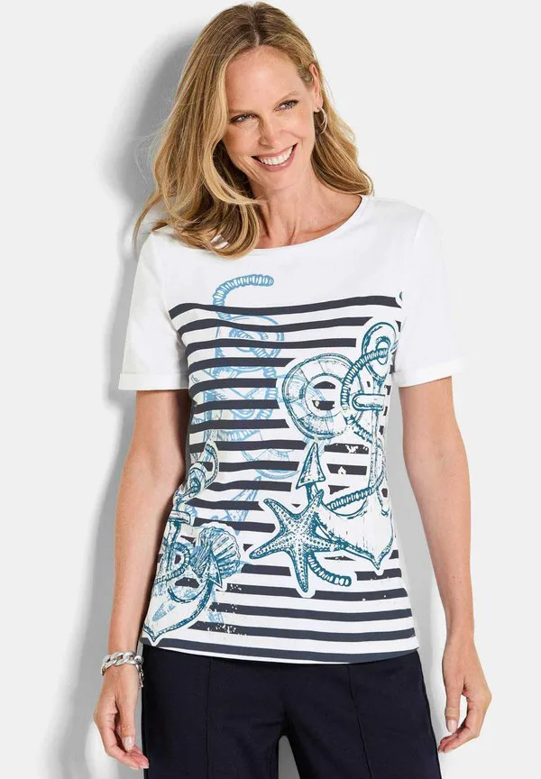 Футболка с принтом maritimes mit glanzdetails Goldner, White/Navy Patterned, Белый, Футболка с принтом maritimes mit glanzdetails Goldner, White/Navy Patterned
Футболка с принтом maritimes mit glanzdetails Goldner, White/Navy Patterned, Белый, Футболка с принтом maritimes mit glanzdetails Goldner, White/Navy Patterned