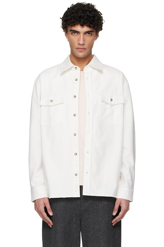 Однотонная хлопковая рубашка-накидка A.P.C., белый
Однотонная хлопковая рубашка-накидка A.P.C., белый