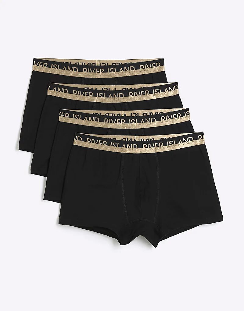 4 пары трусов-боксеров с поясом золотого цвета с разрезом, цвет черный River Island
4 пары трусов-боксеров с поясом золотого цвета с разрезом, цвет черный River Island