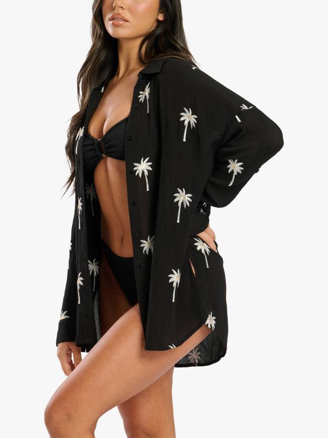 Рубашка с длинным рукавом и вышитыми блестками деталями в виде пальмового дерева South Beach, черный/разноцветный
Рубашка с длинным рукавом и вышитыми блестками деталями в виде пальмового дерева South Beach, черный/разноцветный