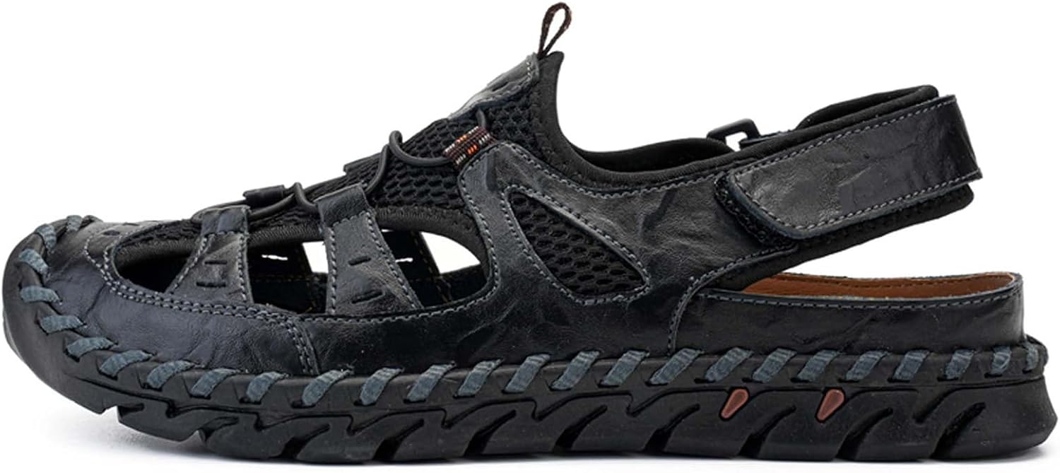 Мужские спортивные сандалии с закрытым носком из кожи и сетки, дышащие, противоскользящие, быстросохнущие, легкие, для повседневной прогулки, пляжа, походов, скалолазания и активного отдыха Generic, черный
Мужские спортивные сандалии с закрытым носком из кожи и сетки, дышащие, противоскользящие, быстросохнущие, легкие, для повседневной прогулки, пляжа, походов, скалолазания и активного отдыха Generic, черный