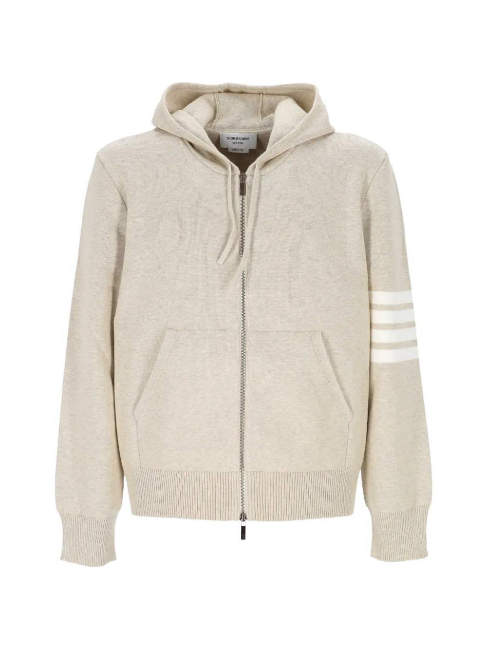 Хлопковый свитер в полоску с капюшоном Thom Browne, бежевый
Хлопковый свитер в полоску с капюшоном Thom Browne, бежевый