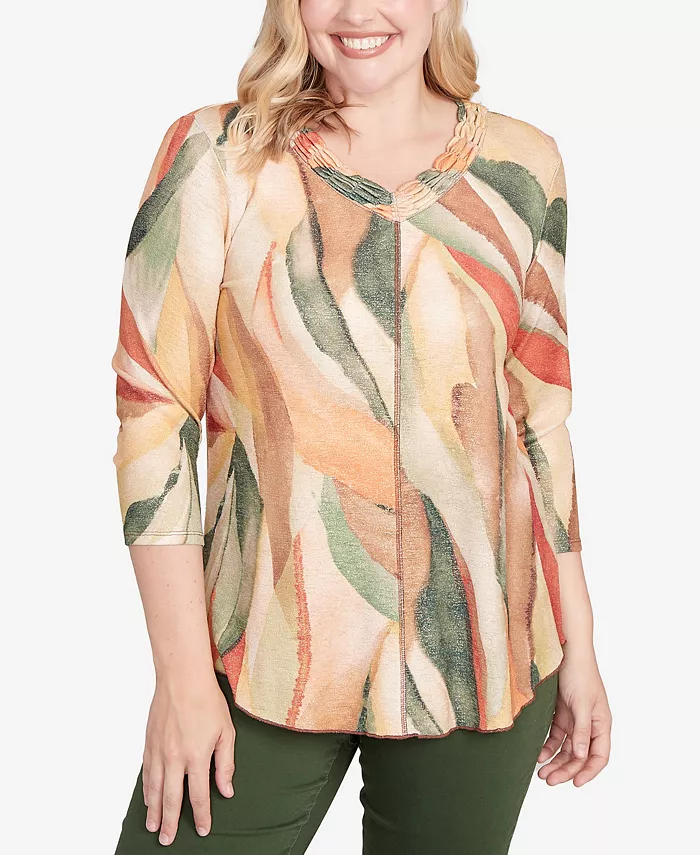 Миниатюрный трикотажный топ с V-образным вырезом и переливающимся витражным узором Alfred Dunner, мультиколор
Миниатюрный трикотажный топ с V-образным вырезом и переливающимся витражным узором Alfred Dunner, мультиколор