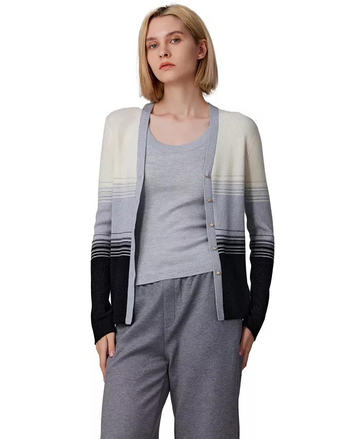 Женский шерстяной кардиган с люрексом | Свитер с V-образным вырезом и металлическими пуговицами | Ультрамягкий трикотаж с блестками в рубчик | Кардиганы, которые можно стирать в стиральной машине JENNIE LIU, черный
Женский шерстяной кардиган с люрексом | Свитер с V-образным вырезом и металлическими пуговицами | Ультрамягкий трикотаж с блестками в рубчик | Кардиганы, которые можно стирать в стиральной машине JENNIE LIU, черный