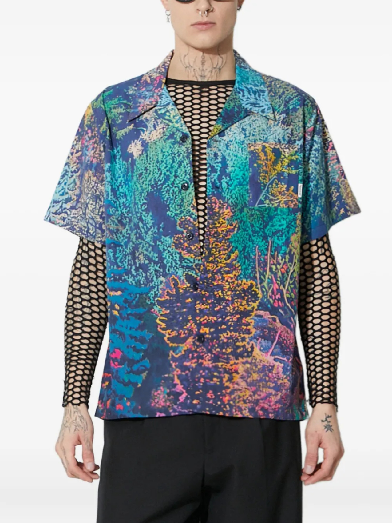 Рубашка Billionaire Boys Club с короткими рукавами и принтом рифа, синий 
Рубашка Billionaire Boys Club с короткими рукавами и принтом рифа, синий