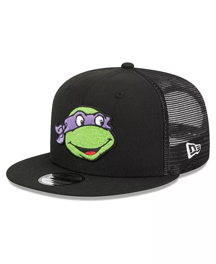 Мужская черная кепка Snapback с черепашками-ниндзя Happy Donatello Trucker 9FIFTY New Era, черный 
Мужская черная кепка Snapback с черепашками-ниндзя Happy Donatello Trucker 9FIFTY New Era, черный