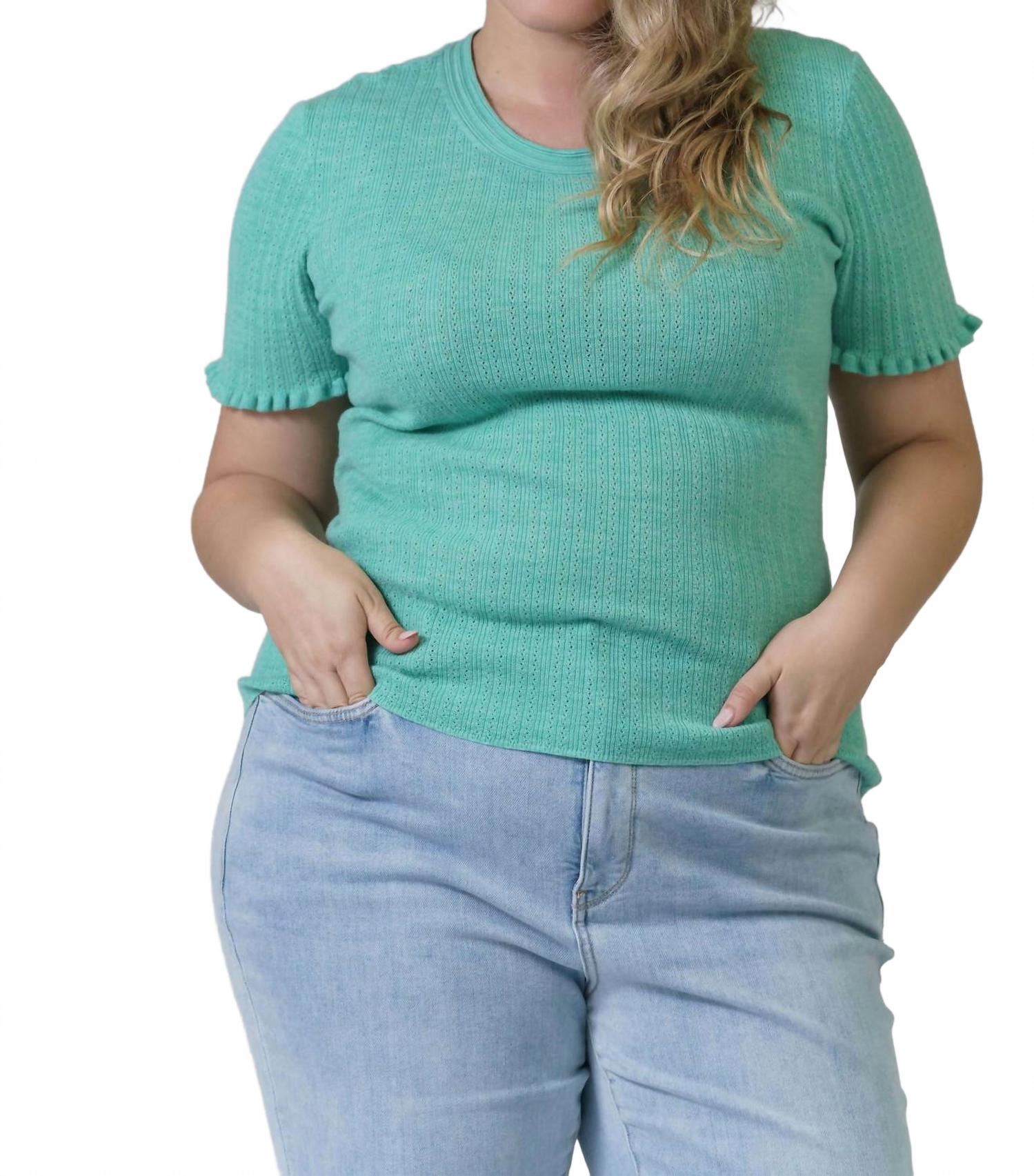 Молли Топ с короткими рукавами трикотажный плюс в цвете мятный хизер Tanya Taylor
Молли Топ с короткими рукавами трикотажный плюс в цвете мятный хизер Tanya Taylor